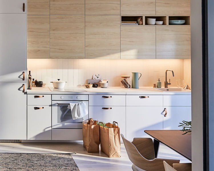 Hệ kệ tủ tối giản trong thiết kế nhà bếp phong cách Zen